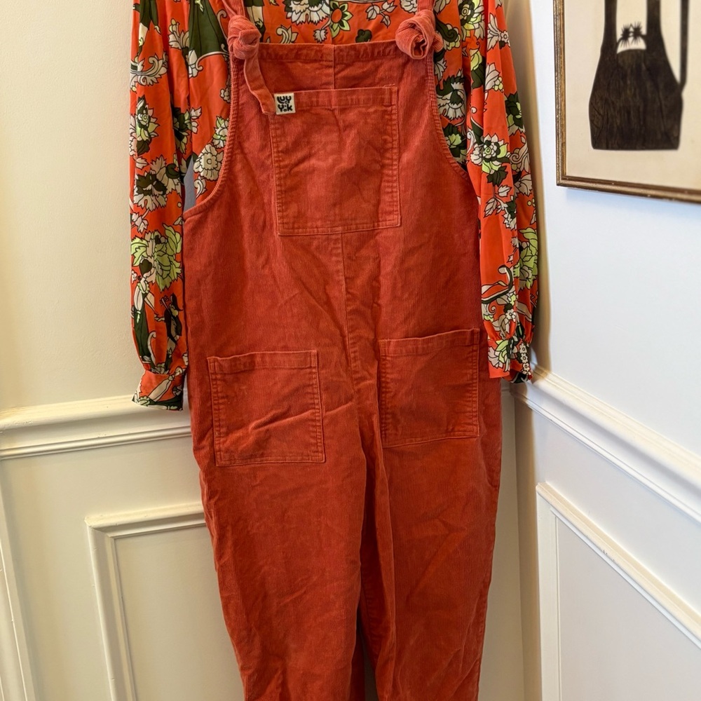 Lucy and Yak orange Corduroy Overalls